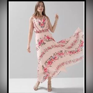 NWT WHBM Floral Smocked V-Neck Midi Dress